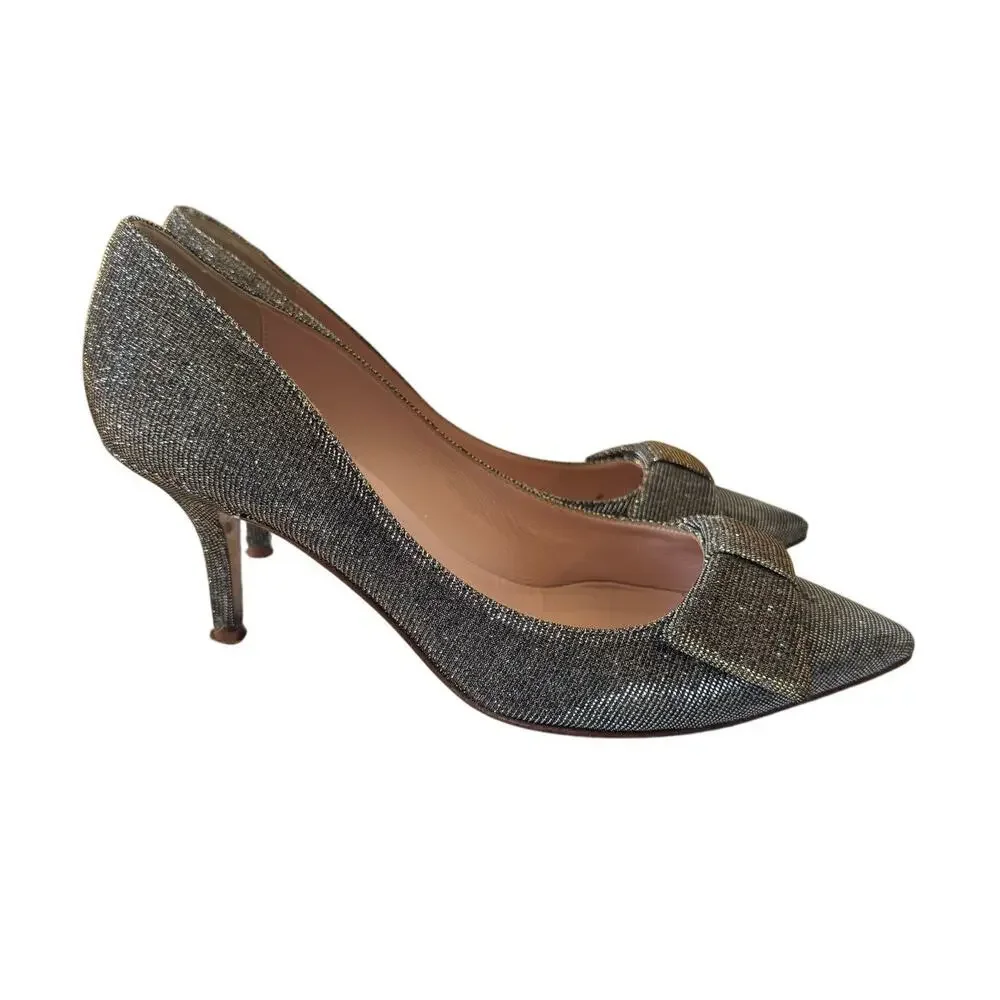 Kate Spade Womens Juliette Bow Toe Dress Pumps Sparkly Wedding Evening SIZE 7.5 - Picture 1 of 11